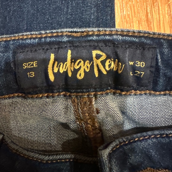 Indigo Rein Midnight Blue Distressed Skinny Jeans - Picture 4 of 6